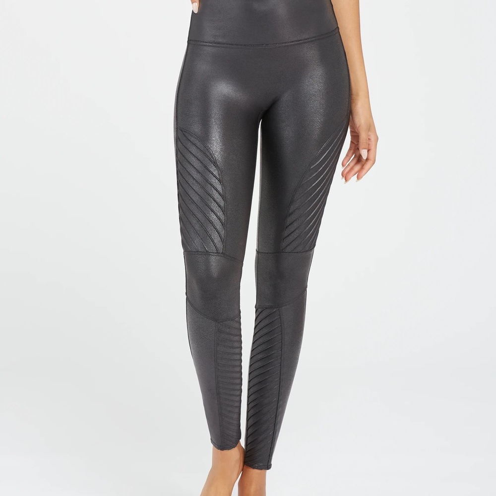 Spanx faux leather moto leggings